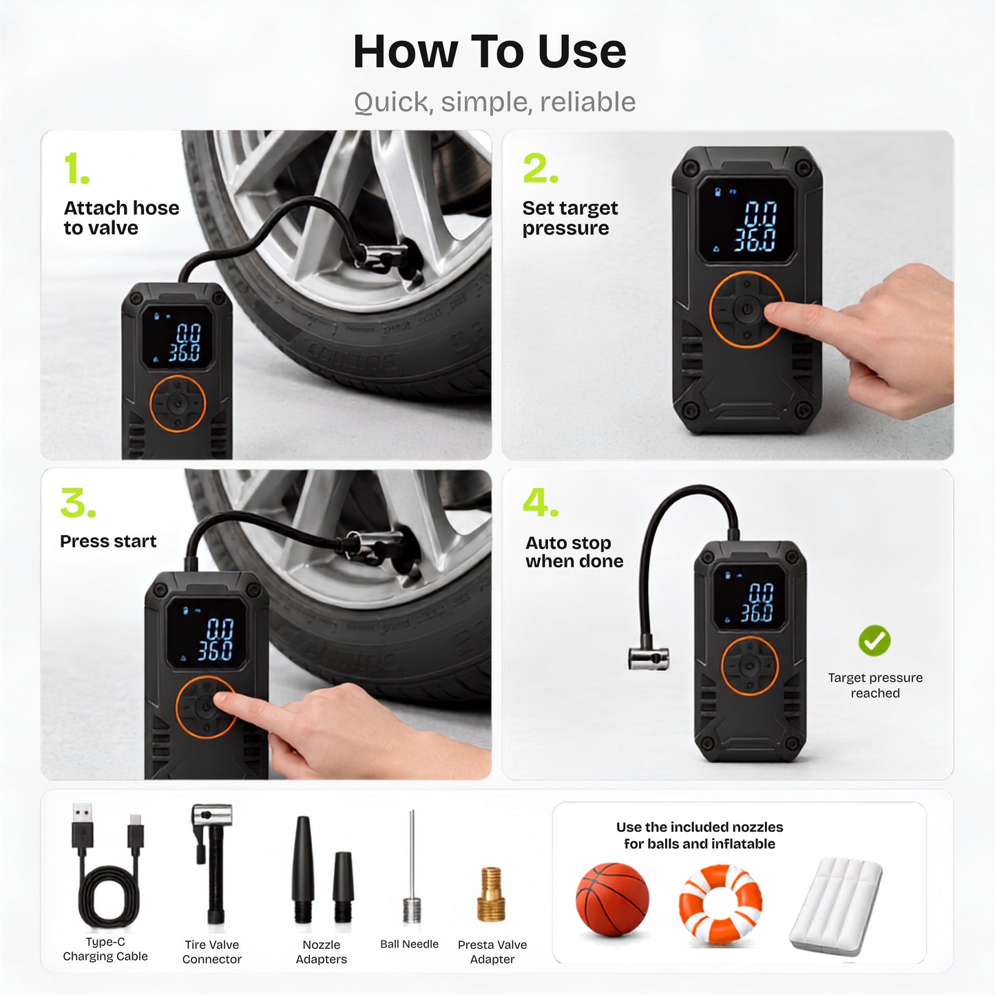 UltraPump Pro | Portable Rechargeable Digital Tyre Inflator