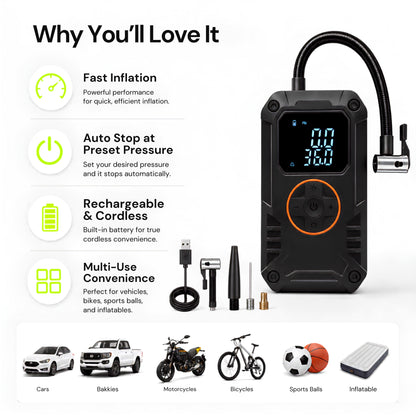 UltraPump Pro | Portable Rechargeable Digital Tyre Inflator