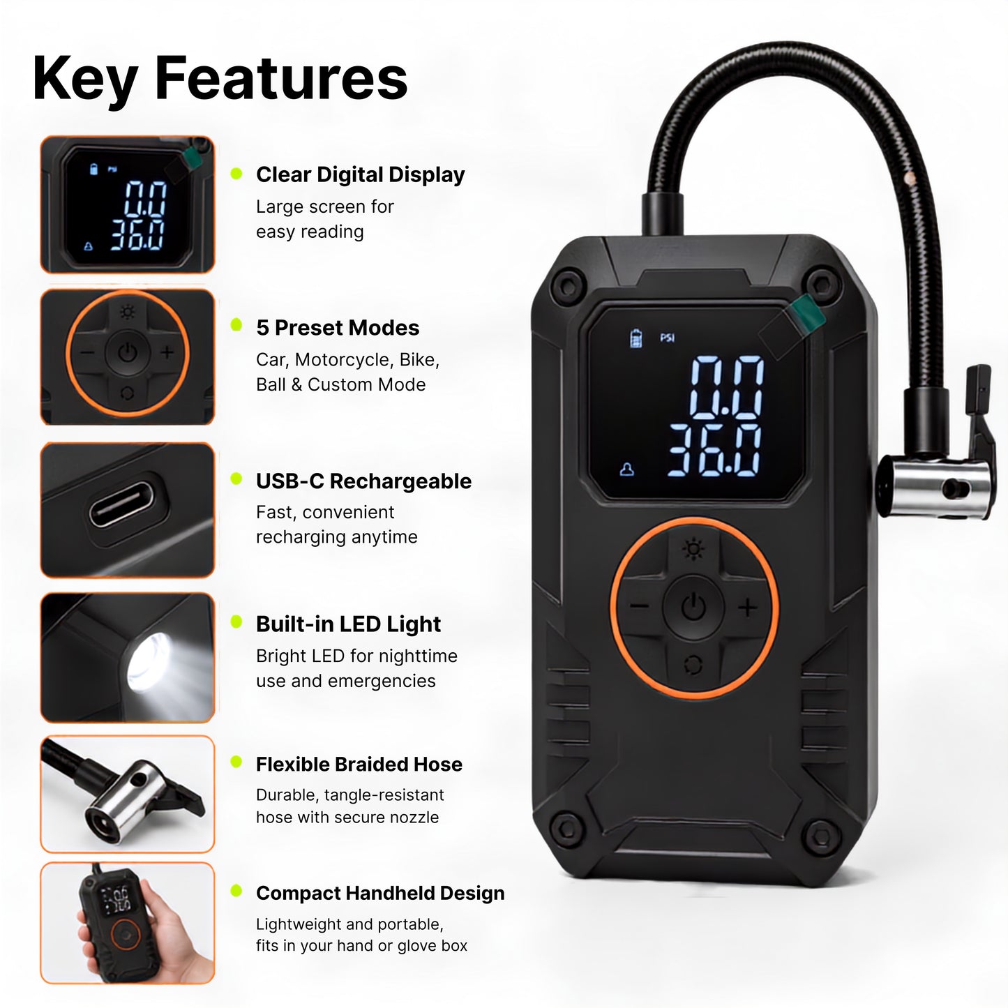 UltraPump Pro | Portable Rechargeable Digital Tyre Inflator